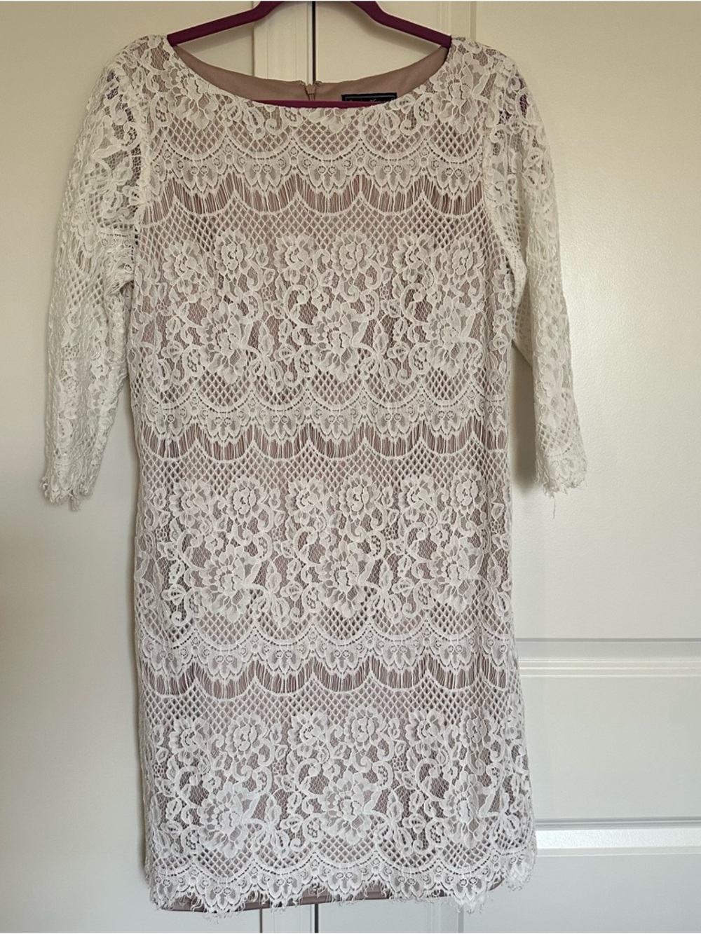 Lace Sheath Dress - White